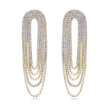 Crystal Drape Fringe Earrings