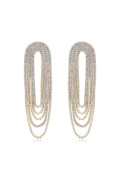 Crystal Drape Fringe Earrings