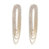 Crystal Drape Fringe Earrings