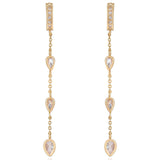 Bezel Crystal Huggie Dangle Earrings
