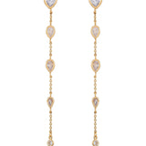 Dainty Bezel Crystal Dangle Earrings