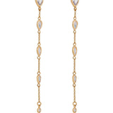Dainty Bezel Crystal Dangle Earrings