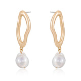 Open Circle Freshwater Pearl Earrings