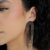 Crystal Drape Fringe Earrings