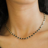 Crystal Disc and Link Necklace