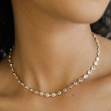 Crystal Disc and Link Necklace