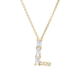 Mixed Crystal Initial Necklace