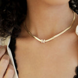 Initial Herringbone Necklace