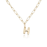 Paperclip Link Initial Necklace