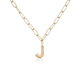 Paperclip Link Initial Necklace