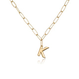 Paperclip Link Initial Necklace