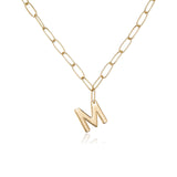 Paperclip Link Initial Necklace