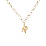 Paperclip Link Initial Necklace