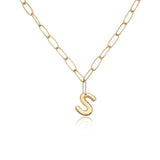 Paperclip Link Initial Necklace
