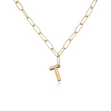 Paperclip Link Initial Necklace