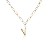 Paperclip Link Initial Necklace