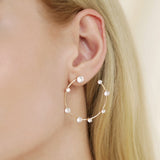 Celestial Large Wire & Crystal Ring Earrings