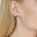 Double Piercing Chain Dangle Earrings
