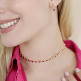 Crystal Disc and Link Necklace