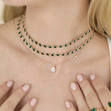Crystal Disc and Link Necklace