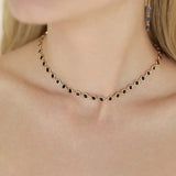 Crystal Disc and Link Necklace