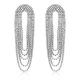 Crystal Drape Fringe Earrings