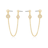 Double Piercing Chain Drop Earrings