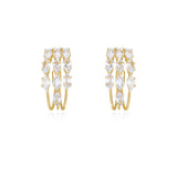 Multi-Crystal Huggie Hoop Earrings