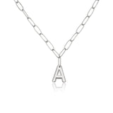 Paperclip Link Initial Necklace