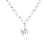 Paperclip Link Initial Necklace