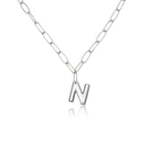 Paperclip Link Initial Necklace