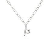 Paperclip Link Initial Necklace