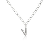Paperclip Link Initial Necklace
