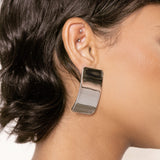 Rectangle Metal Stud Earrings