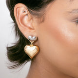 Mixed Metal Heart Earrings