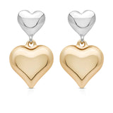 Mixed Metal Heart Earrings