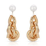 Liquid Gold Pearl Drop Earrings
