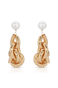 Liquid Gold Pearl Drop Earrings
