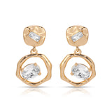 Organic Shape Crystal Earrings