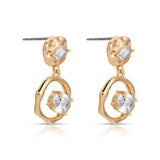 Organic Shape Crystal Earrings