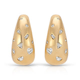 Bezel Crystal Dotted Hoop Earrings