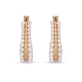 Soft Curve Pearl Lined Hoop Earrings