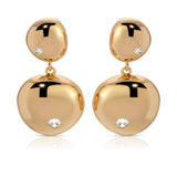 Polished Double Pebble Drop Earrings