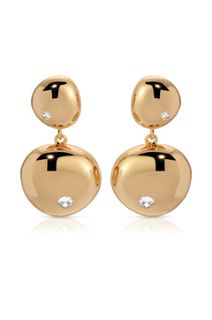 Polished Double Pebble Drop Earrings