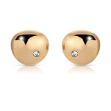 Polished Pebble Crystal Stud Earrings