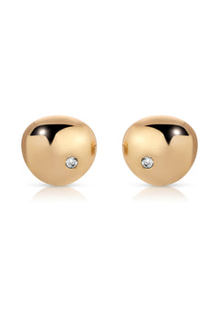 Polished Pebble Crystal Stud Earrings