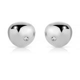 Polished Pebble Crystal Stud Earrings