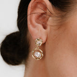 Organic Shape Crystal Earrings