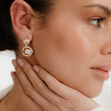 Organic Shape Crystal Earrings