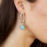 Open Circle Turquoise Dangle Earrings